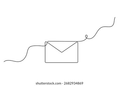 Envelope Icon One Line Minimalist Art Vector Illustration
