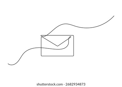 Envelope Icon One Line Minimalist Art Vector Illustration
