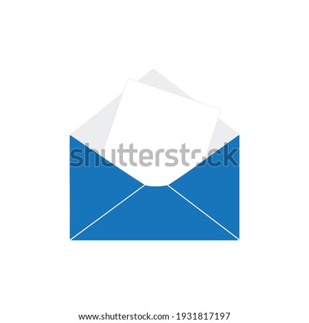 The envelope icon is open, vector graphics. E-mail.