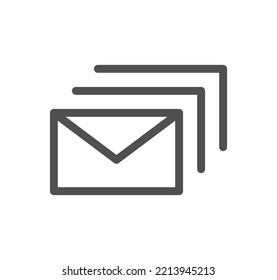 Envelope icon outline and linear vector.