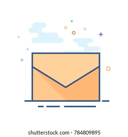 Envelope icon in outlined flat color style. Vector illustration.