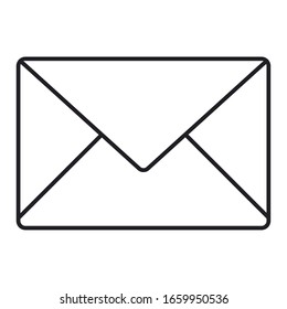 envelope icon over white background, vector illustration