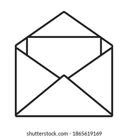 envelope icon over white background, line style, vector illustration