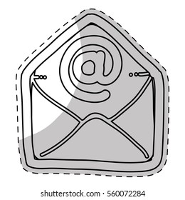 envelope icon over white background. vector illustration