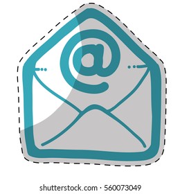 envelope icon over white background. colorful design. vector illustration