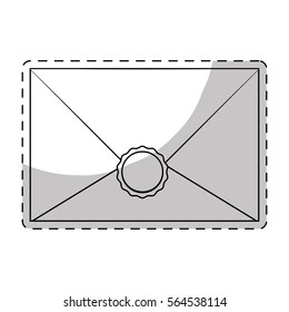 envelope icon over white background. vector illustration