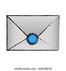 envelope icon over white background. colorful design. vector illustration