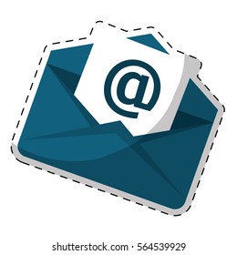 envelope icon over white background. colorful design. vector illustration