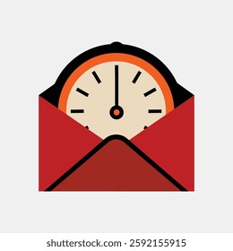 Envelope Icon - Paper in the Envelope ready to deliver as a post - Post Office