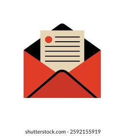 Envelope Icon - Paper in the Envelope ready to deliver as a post - Post Office