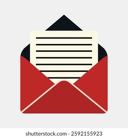 Envelope Icon - Paper in the Envelope ready to deliver as a post - Post Office