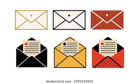 Envelope Icon - Paper in the Envelope ready to deliver as a post - Post Office