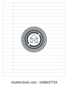envelope icon pencil draw. Vector Illustration. Detailed.