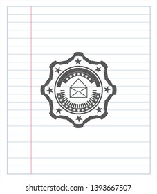 envelope icon with pencil strokes. Vector Illustration. Detailed.