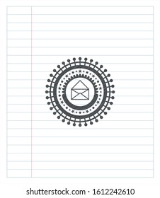 envelope icon penciled. Vector Illustration. Detailed.