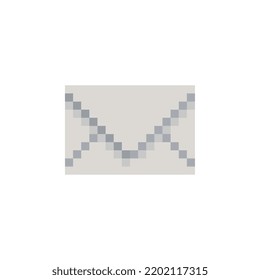 Envelope icon. Pixel art style. Unread message. Design mobile apps. Isolated abstract vector illustration. 