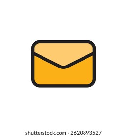 Icono de sobre que representa correo electrónico, mensajería, bandeja de entrada, boletín, notificación. Ilustración vectorial