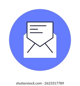 Envelope icon representing mail, message, letter, or communication, classic paper stationery symbol used for post, email, or invitation isolated on white background flat vector illustration.