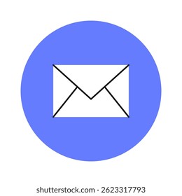 Envelope icon representing mail, message, letter, or communication, classic paper stationery symbol used for post, email, or invitation isolated on white background flat vector illustration.