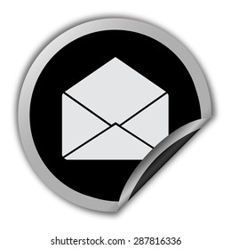 envelope icon - round vector sticker