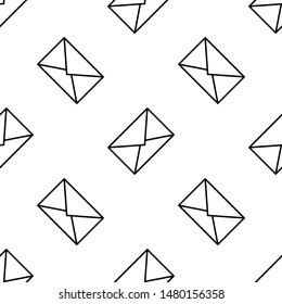 Envelope icon seamless pattern background. Vector illustration.
