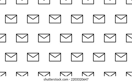 Envelope Icon Seamless Pattern, Paper Envelope, Packaging Item, Mail, Email Icon, Electronic Mail Vector Art Illustration