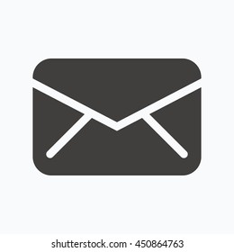 Envelope icon. Send email message sign. Internet mailing symbol. Gray flat web icon on white background. Vector