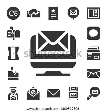 envelope icon set. 17 filled envelope icons.  Collection Of - Lastfm, Mailbox, Sharpener, Email, Phishing, Message, Envelope, Postman, Invitation, Postbox, Postcard