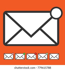 ENVELOPE ICON set. Copy space for number in circle. Vector.