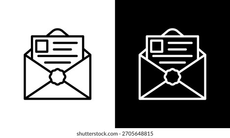 Envelope With Icon Set Design
