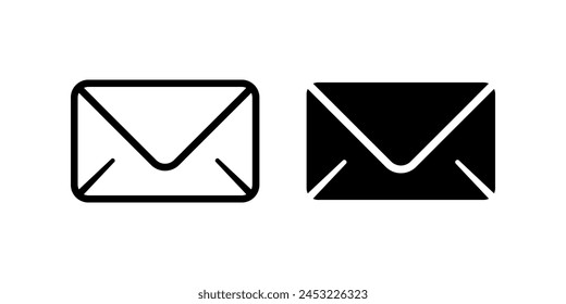 Conjunto de iconos de sobre. Ilustración plana del icono de Vector