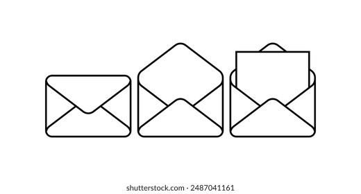 Envelope icon set. message Symbol. mail sign. for mobile concept and web design. vector illustration on white background