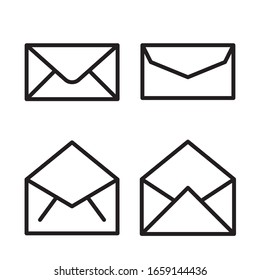 Envelope icon set. Vector graphic illustration. Suitable for website design, logo, app, template, and ui. EPS 10.