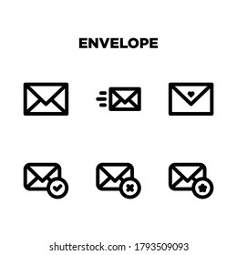 Envelope icon set vector illustration template on white background
