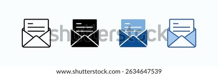 Envelope Icon Sheet Multiple Style Collection Isolated Vector