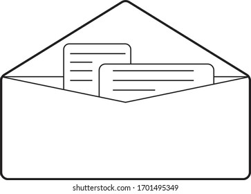 Envelope icon, sign for a message org text