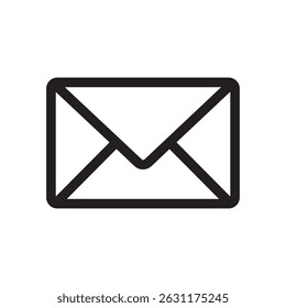 Envelope Icon. Simple black line art email icon