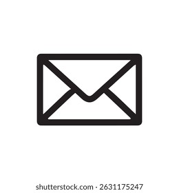 Envelope Icon. Simple black line art email icon