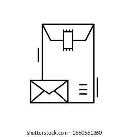 Envelope icon. Simple line, outline vector elements of office tool icons for ui and ux, website or mobile application