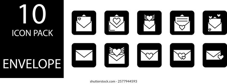 Envelope icon in simple line style, symbolizing clean and modern communication.