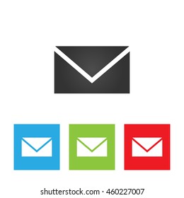 Envelope icon. Envelope simple logo isolated on a white background. Mail flat vector illustration.