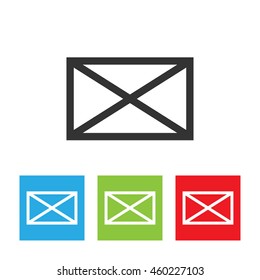 Envelope icon. Envelope simple logo isolated on a white background. Mail flat vector illustration.
