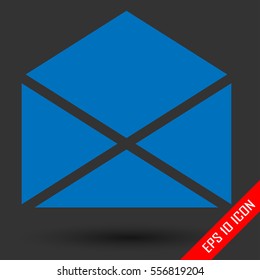 Envelope Icon. Simple pictire of envelope isolated on black background. Vector illustration.