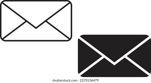icono de sobre línea de estilo plano de moda simple y sólido Isolated vector ilustración sobre fondo blanco. Para aplicaciones, logotipo, sitios web, símbolo , UI, UX, gráfico y diseño web. EPS 10.