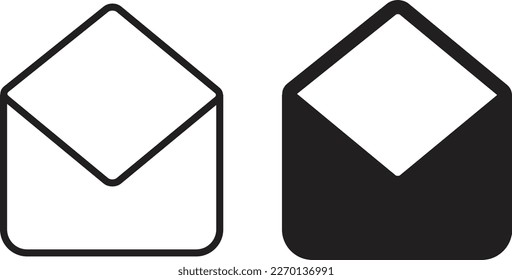 envelope icon simple trendy flat style line and solid Isolated vector illustration on white background. For apps, logo, websites, symbol , UI, UX, graphic and web design. EPS 10.