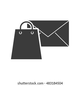 envelope icon social marketing vector illustration design