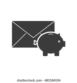 envelope icon social marketing vector illustration design