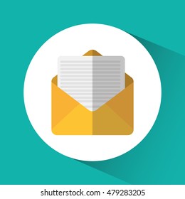 Envelope icon. Social network and media theme. Colorful design. Vector illustration