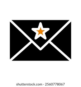 Envelope icon with star. Concept of favorite, important, or special message.