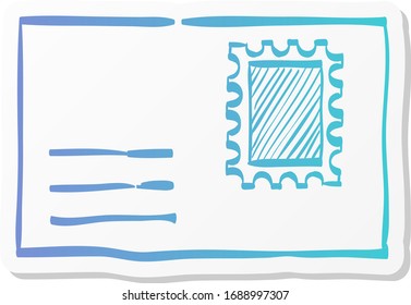 Envelope icon in sticker color style. Mail email message communication business